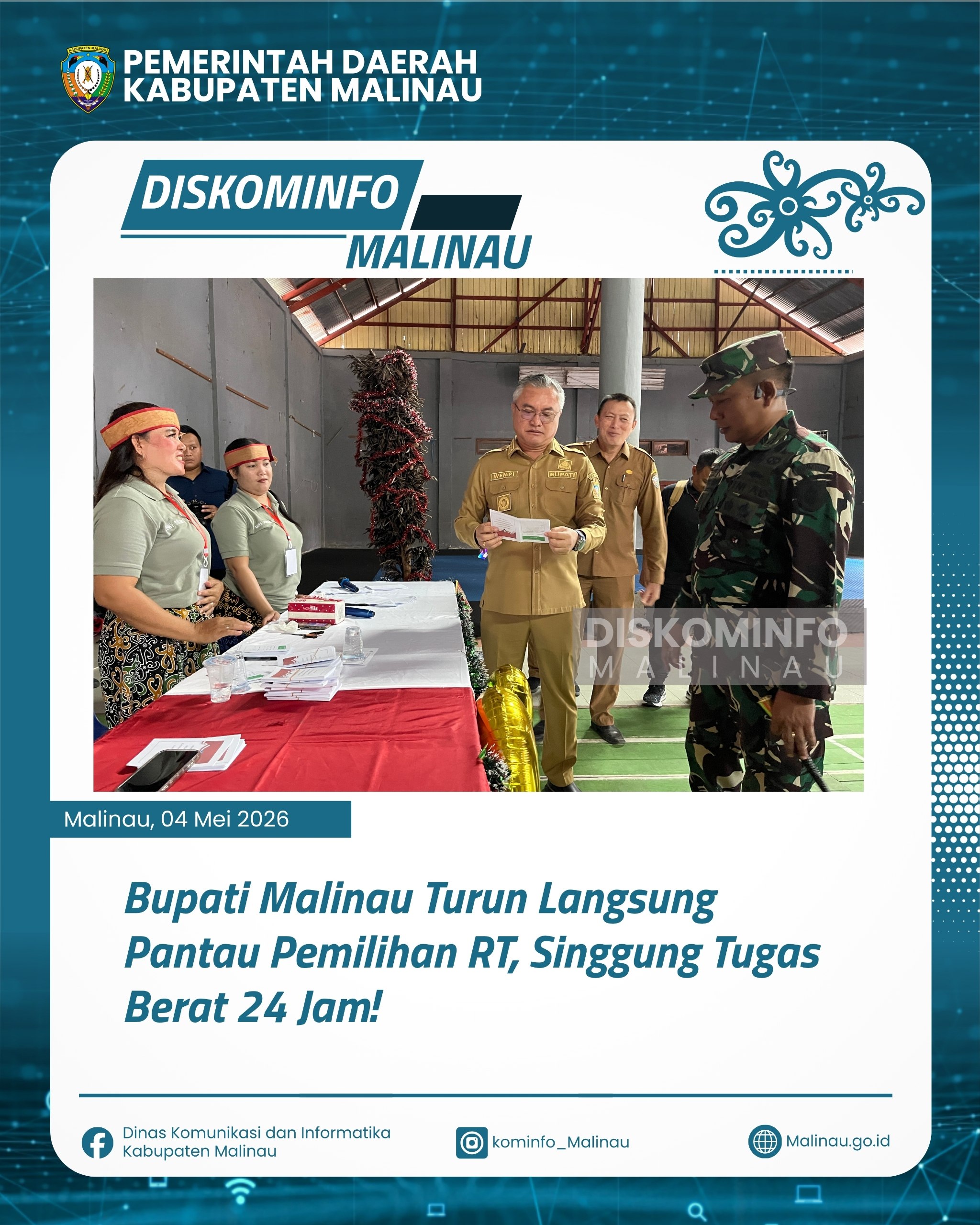 Bupati Malinau Turun Langsung Pantau Pemilihan RT, Singgung Tugas Berat 24 Jam!