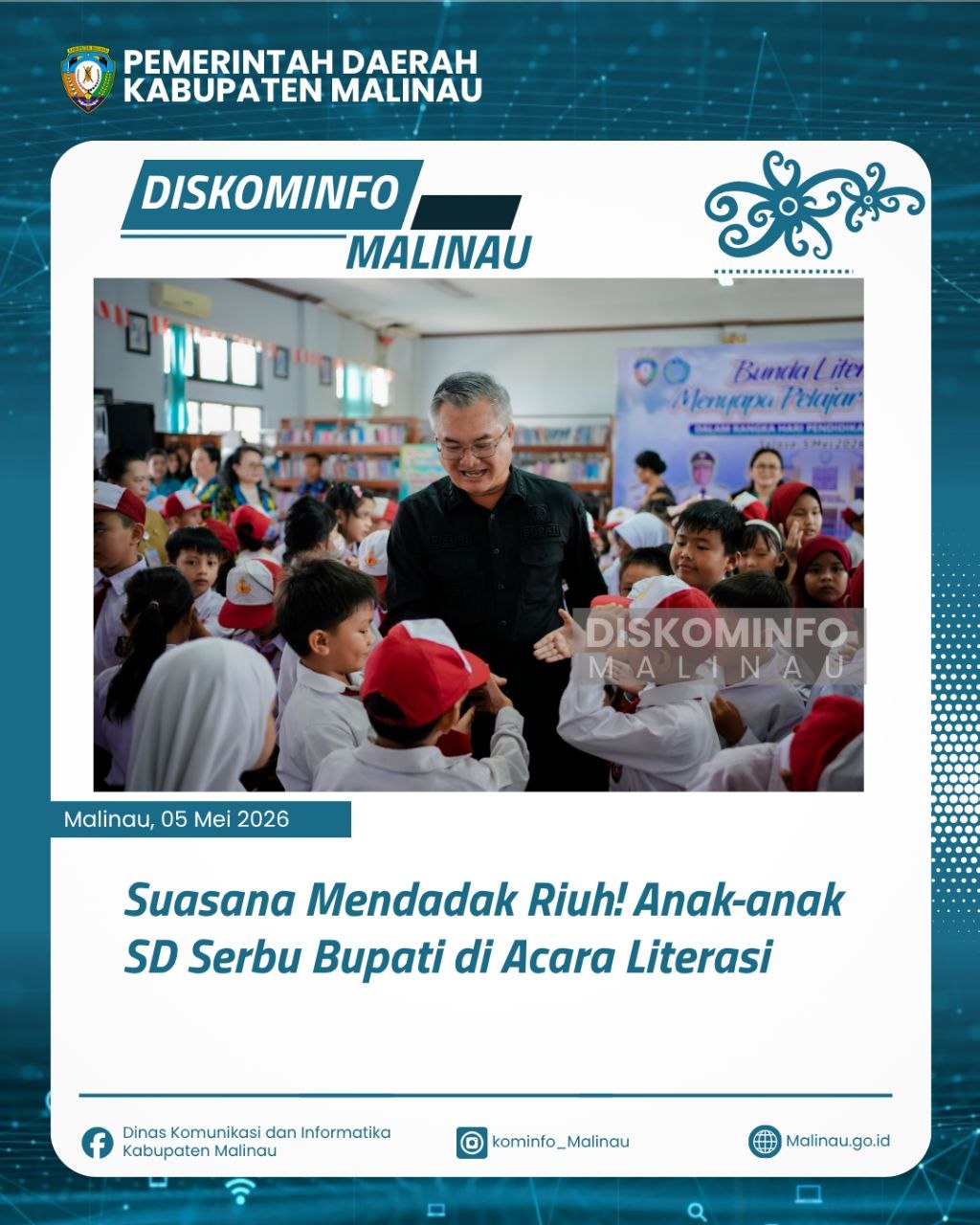 Suasana Mendadak Riuh! Anak-anak SD Serbu Bupati di Acara Literasi