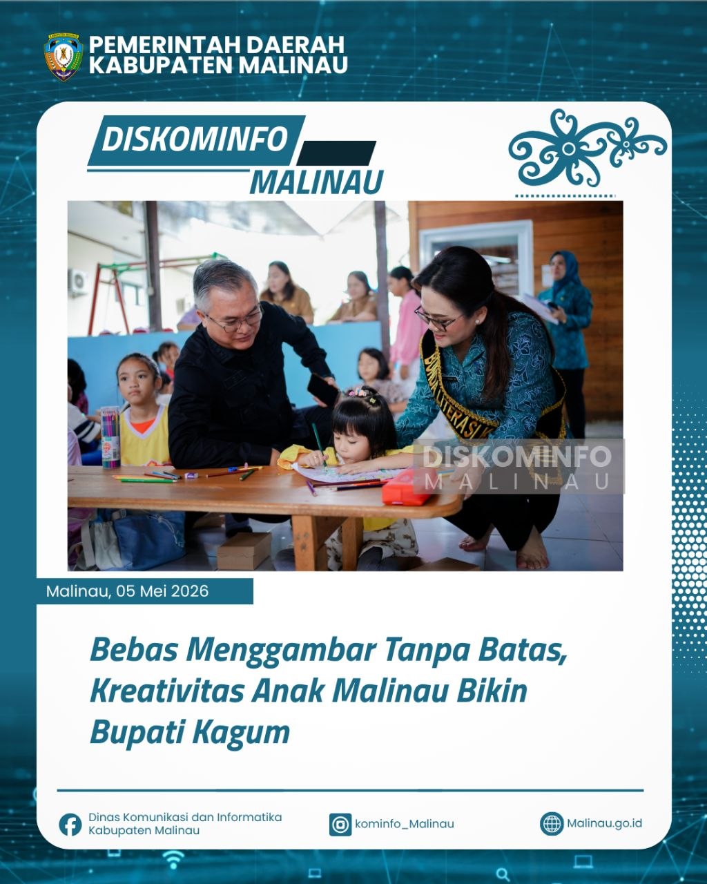 Bebas Menggambar Tanpa Batas, Kreativitas Anak Malinau Bikin Bupati Kagum