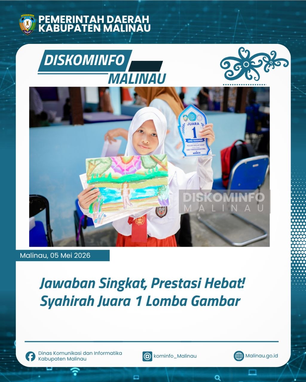Jawaban Singkat, Prestasi Hebat! Syahirah Juara 1 Lomba Gambar
