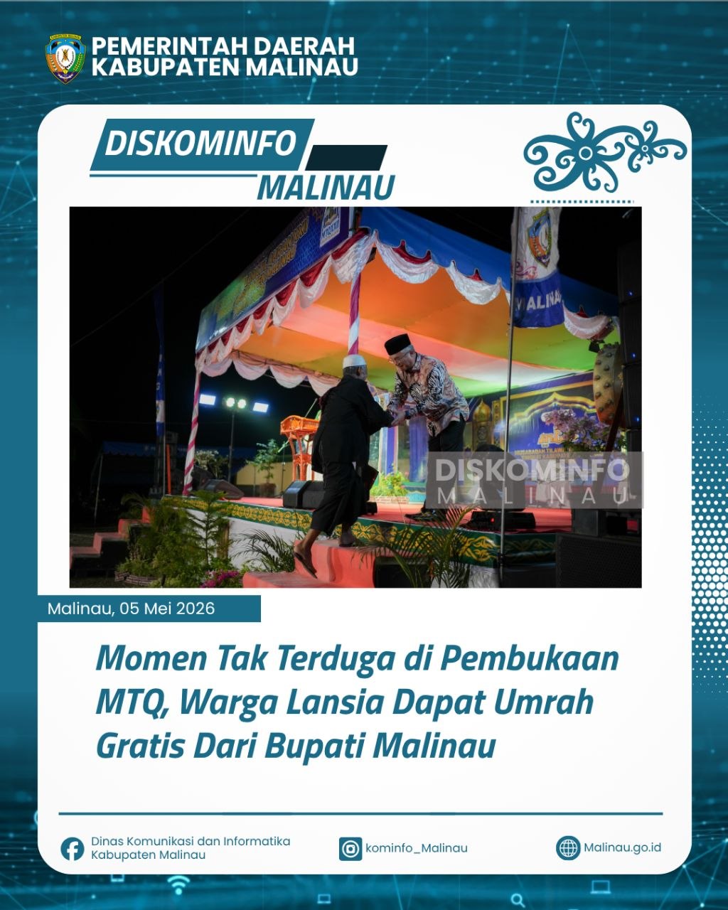 Momen Tak Terduga di Pembukaan MTQ, Warga Lansia Dapat Umrah Gratis Dari Bupati Malinau
