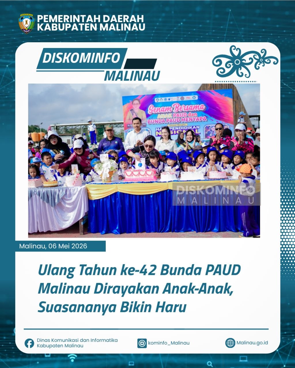 Ulang Tahun ke-42 Bunda PAUD Malinau Dirayakan Anak-Anak, Suasananya Bikin Haru