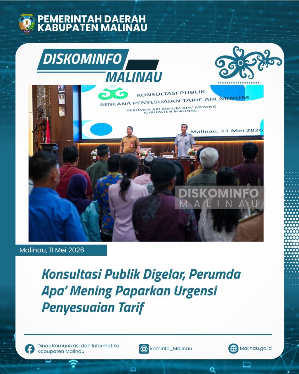 Konsultasi Publik Digelar, Perumda Apa’ Mening Paparkan Urgensi Penyesuaian Tarif