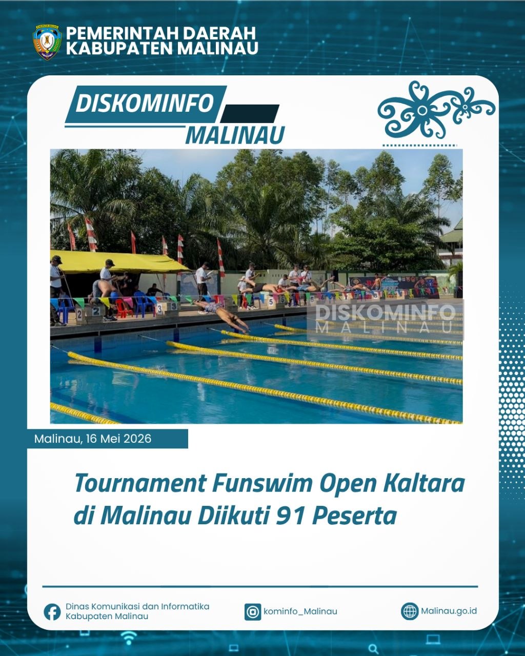 Tournament Funswim Open Kaltara di Malinau Diikuti 91 Peserta