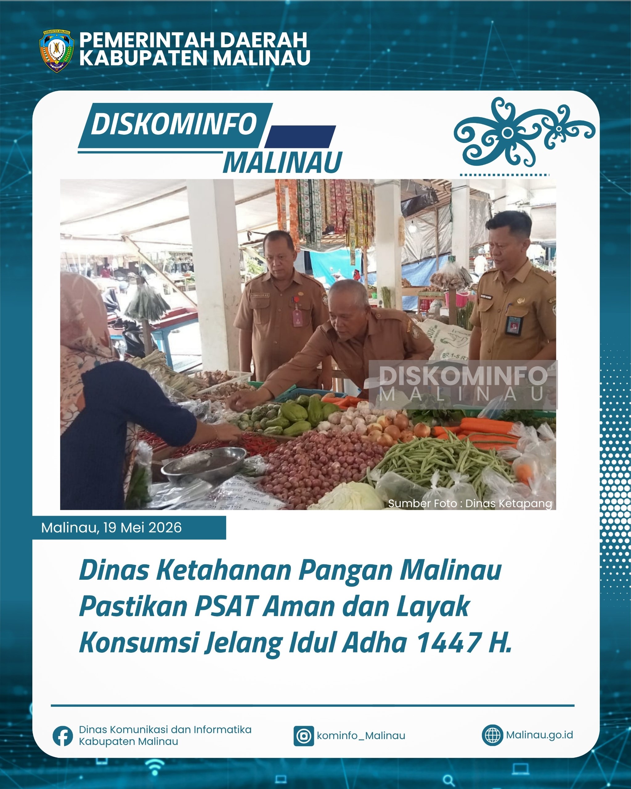 Dinas Ketahanan Pangan Malinau Pastikan PSAT Aman dan Layak Konsumsi Jelang Idul Adha 1447 H