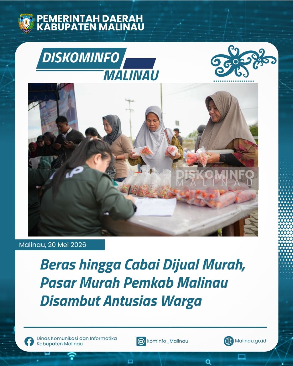Beras hingga Cabai Dijual Murah, Pasar Murah Pemkab Malinau Disambut Antusias Warga