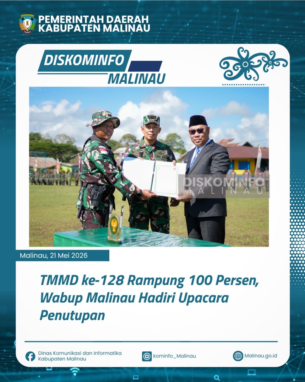 TMMD ke-128 Rampung 100 Persen, Wabup Malinau Hadiri Upacara Penutupan