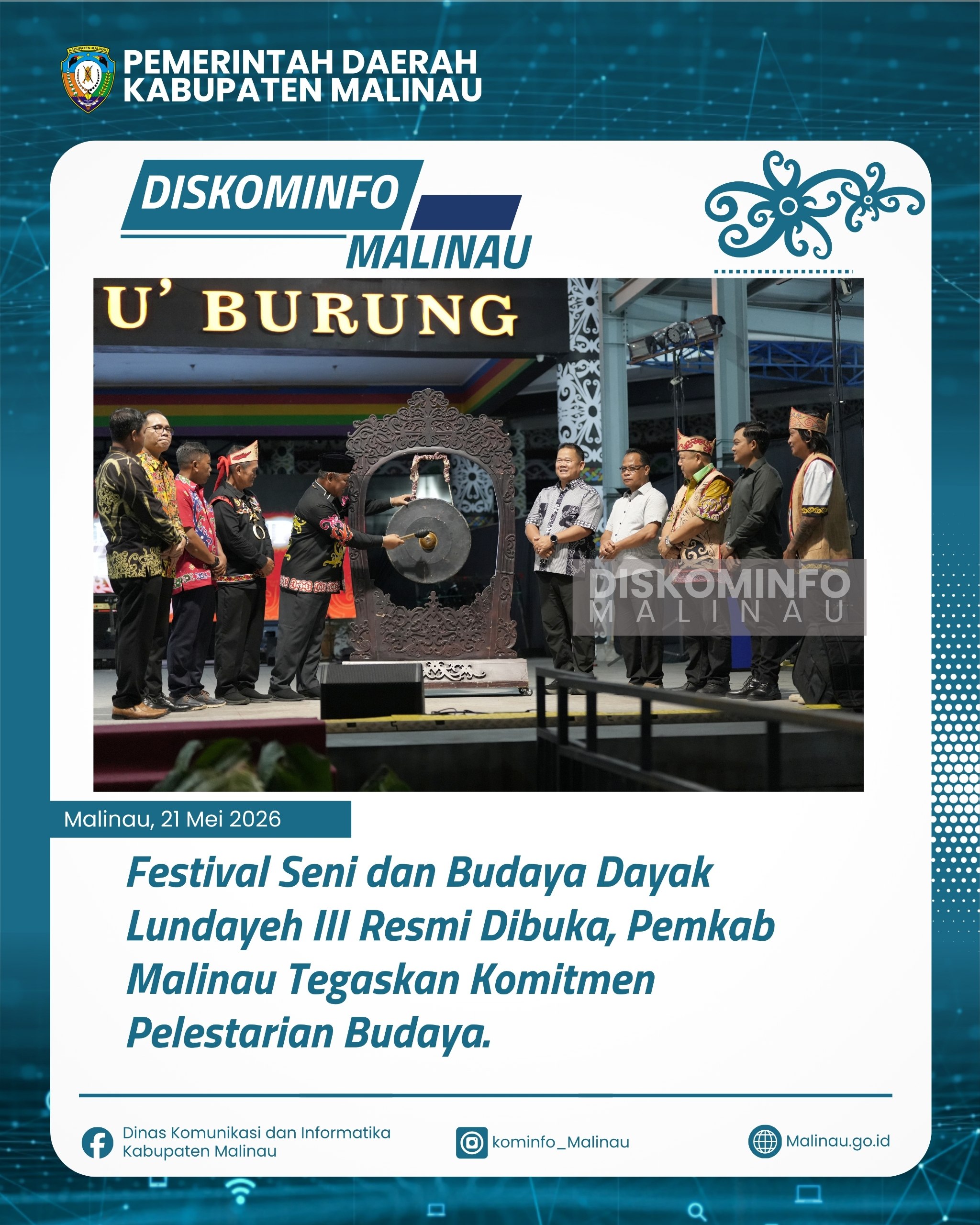 ‎Festival Seni dan Budaya Dayak Lundayeh III Resmi Dibuka, Pemkab Malinau Tegaskan Komitmen Pelestarian Budaya