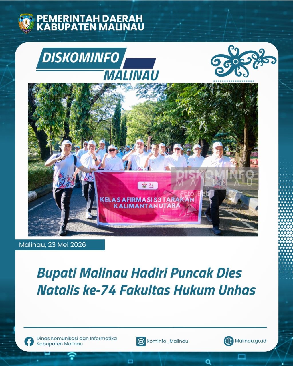 Bupati Malinau Hadiri Puncak Dies Natalis ke-74 Fakultas Hukum Unhas