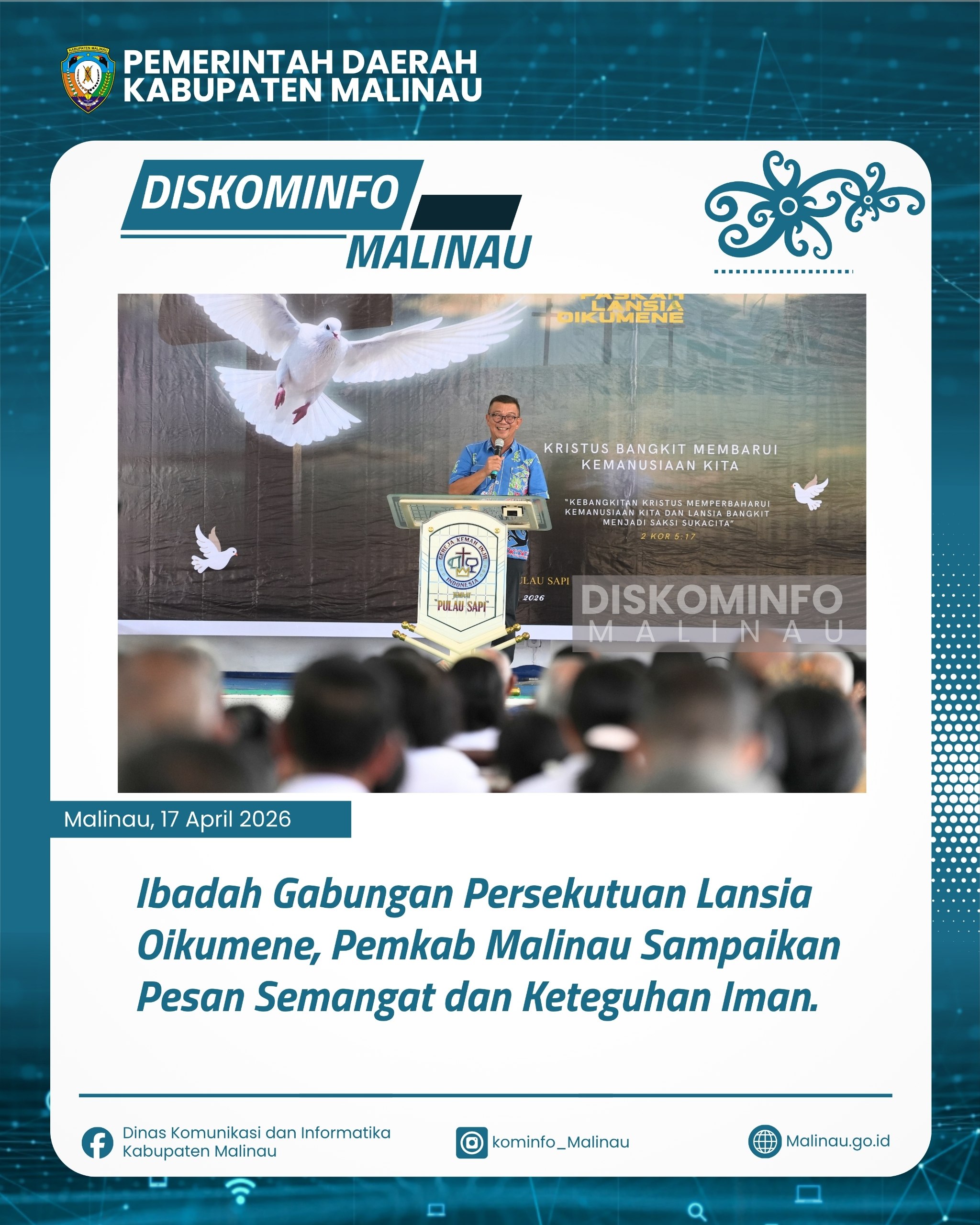 ‎Ibadah Gabungan Persekutuan Lansia Oikumene, Pemkab Malinau Sampaikan Pesan Semangat dan Keteguhan Iman. 