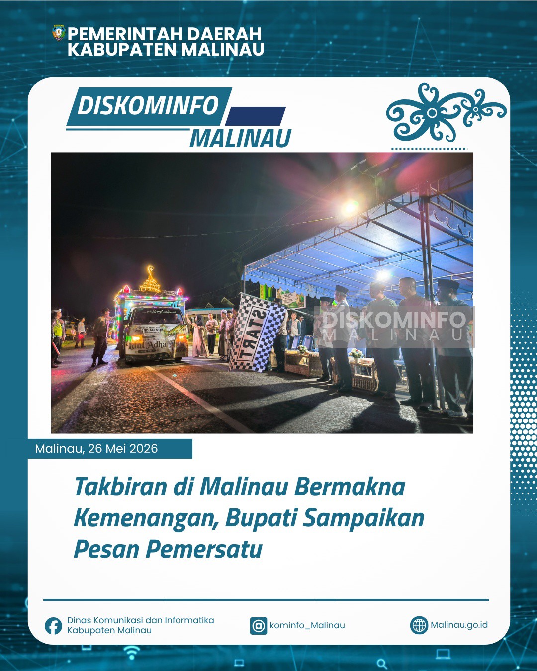 Takbiran di Malinau Bermakna Kemenangan, Bupati Sampaikan Pesan Pemersatu