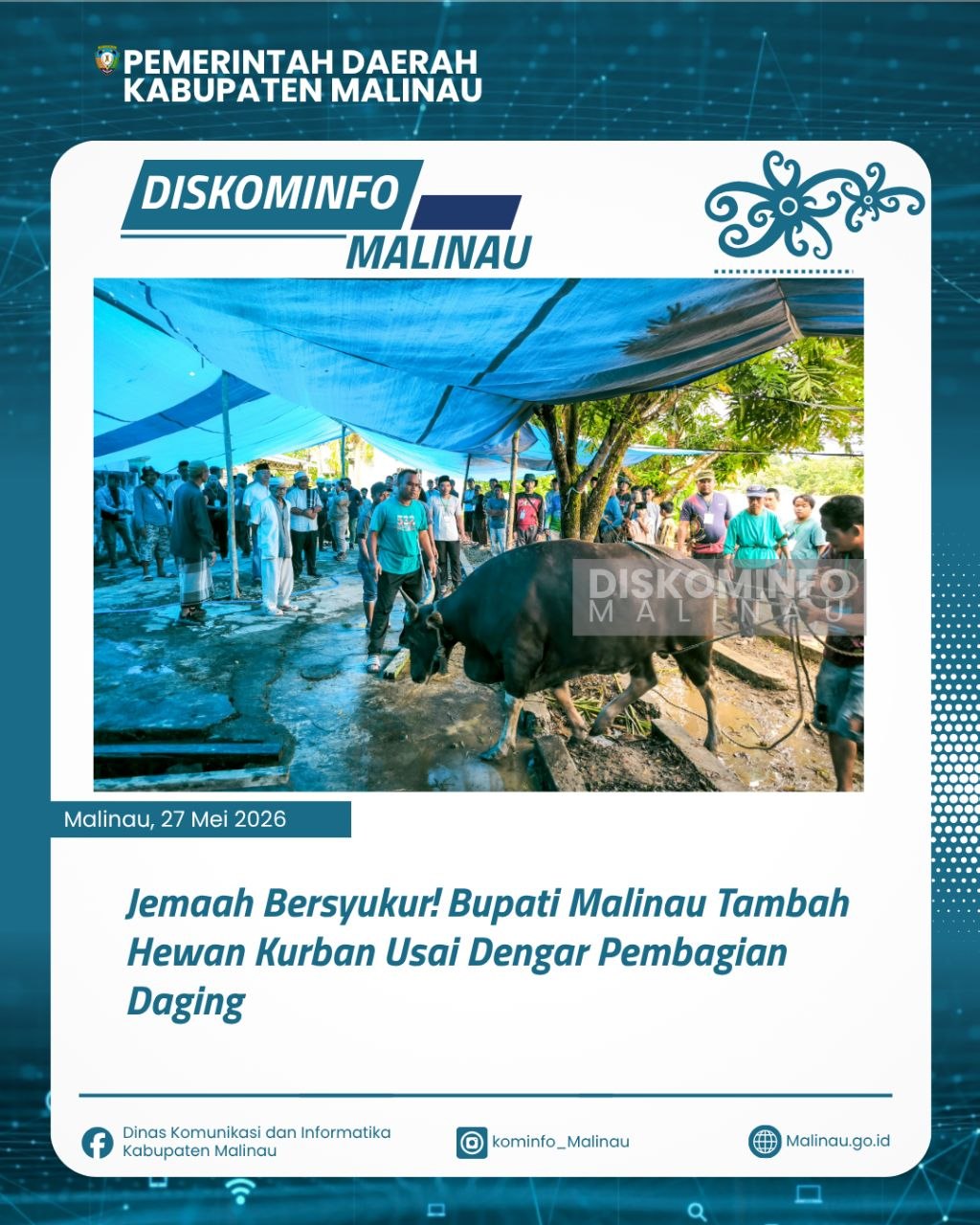 Jemaah Bersyukur! Bupati Malinau Tambah Hewan Kurban Usai Dengar Pembagian Daging