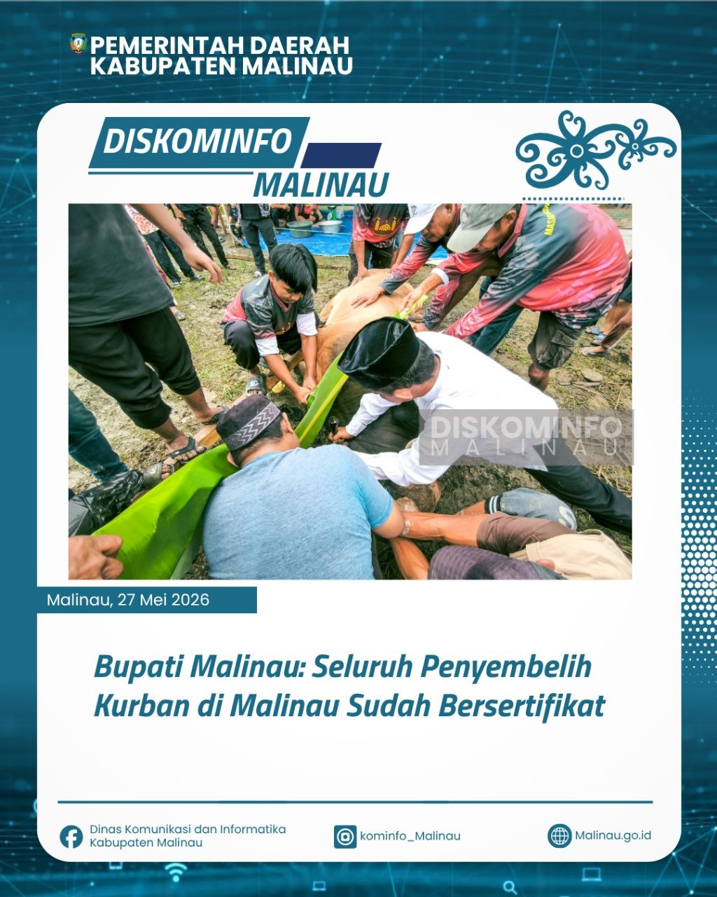 Bupati Malinau: Seluruh Penyembelih Kurban di Malinau Sudah Bersertifikat