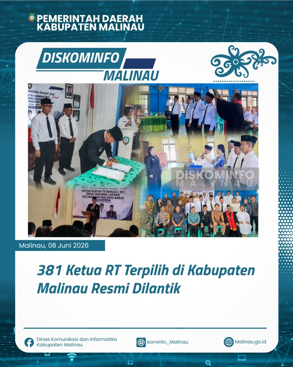 381 Ketua RT Terpilih di Kabupaten Malinau Resmi Dilantik