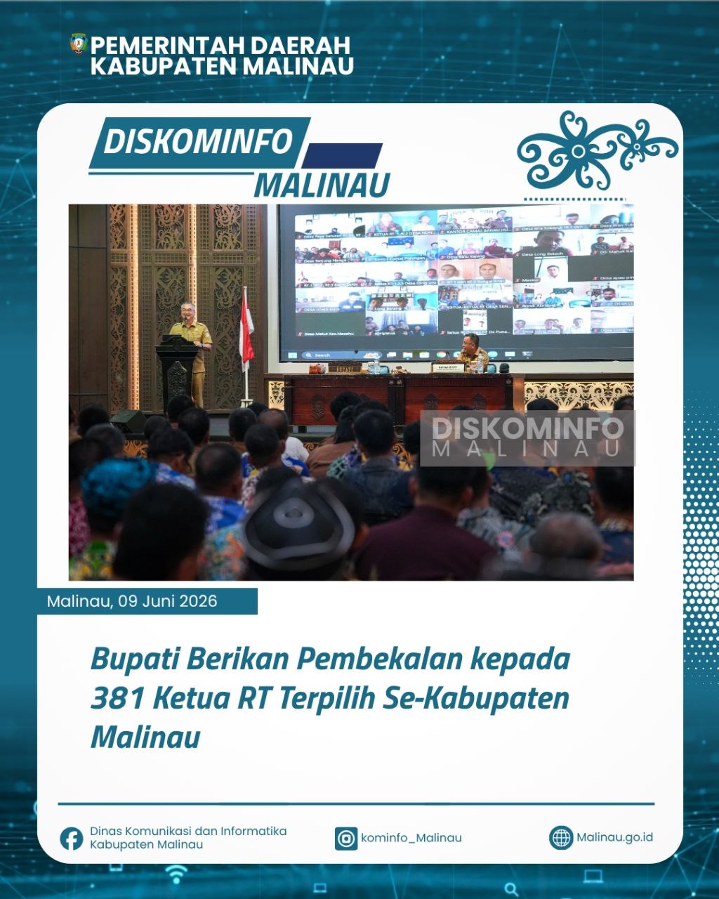 Bupati Berikan Pembekalan kepada 381 Ketua RT Terpilih Se-Kabupaten Malinau