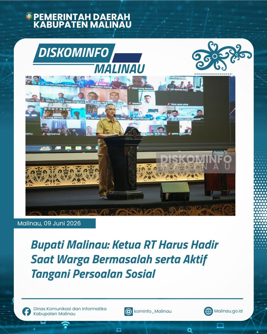 Bupati Malinau: Ketua RT Harus Hadir Saat Warga Bermasalah serta Aktif Tangani Persoalan Sosial 