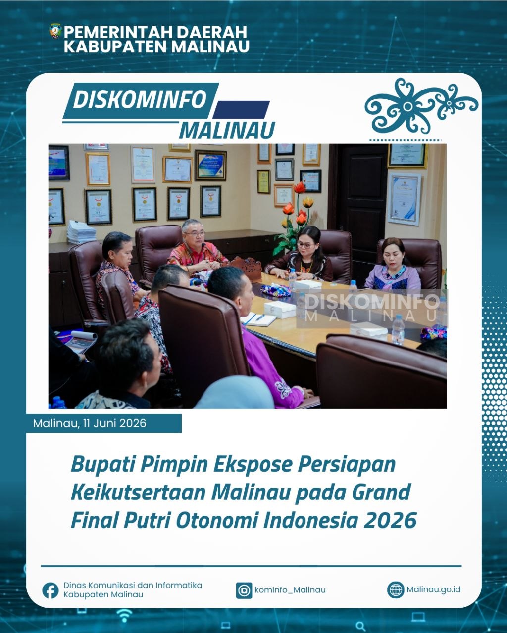 Bupati Pimpin Ekspose Persiapan Keikutsertaan Malinau pada Grand Final Putri Otonomi Indonesia 2026