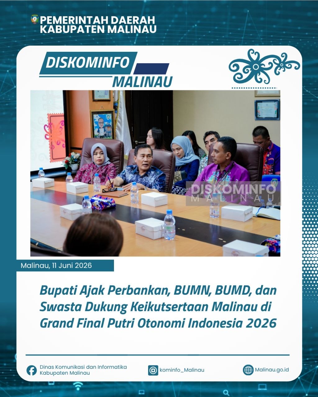 Bupati Ajak Perbankan, BUMN, BUMD, dan Swasta Dukung Keikutsertaan Malinau di Grand Final Putri Otonomi Indonesia 2026