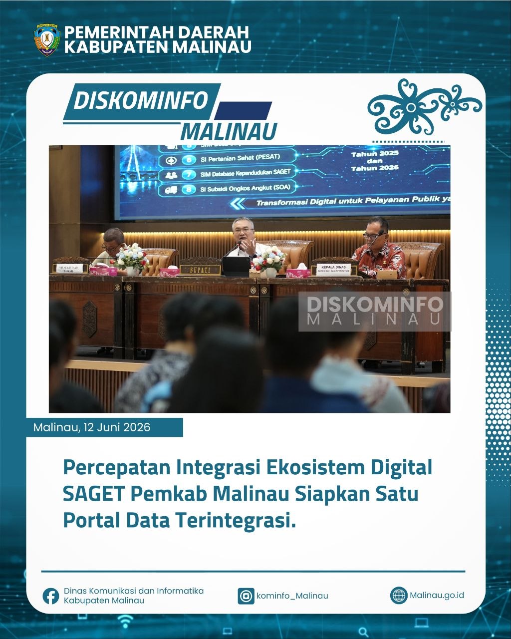 Percepatan Integrasi Ekosistem Digital SAGET, Pemkab Malinau Siapkan Satu Portal Data Terintegrasi