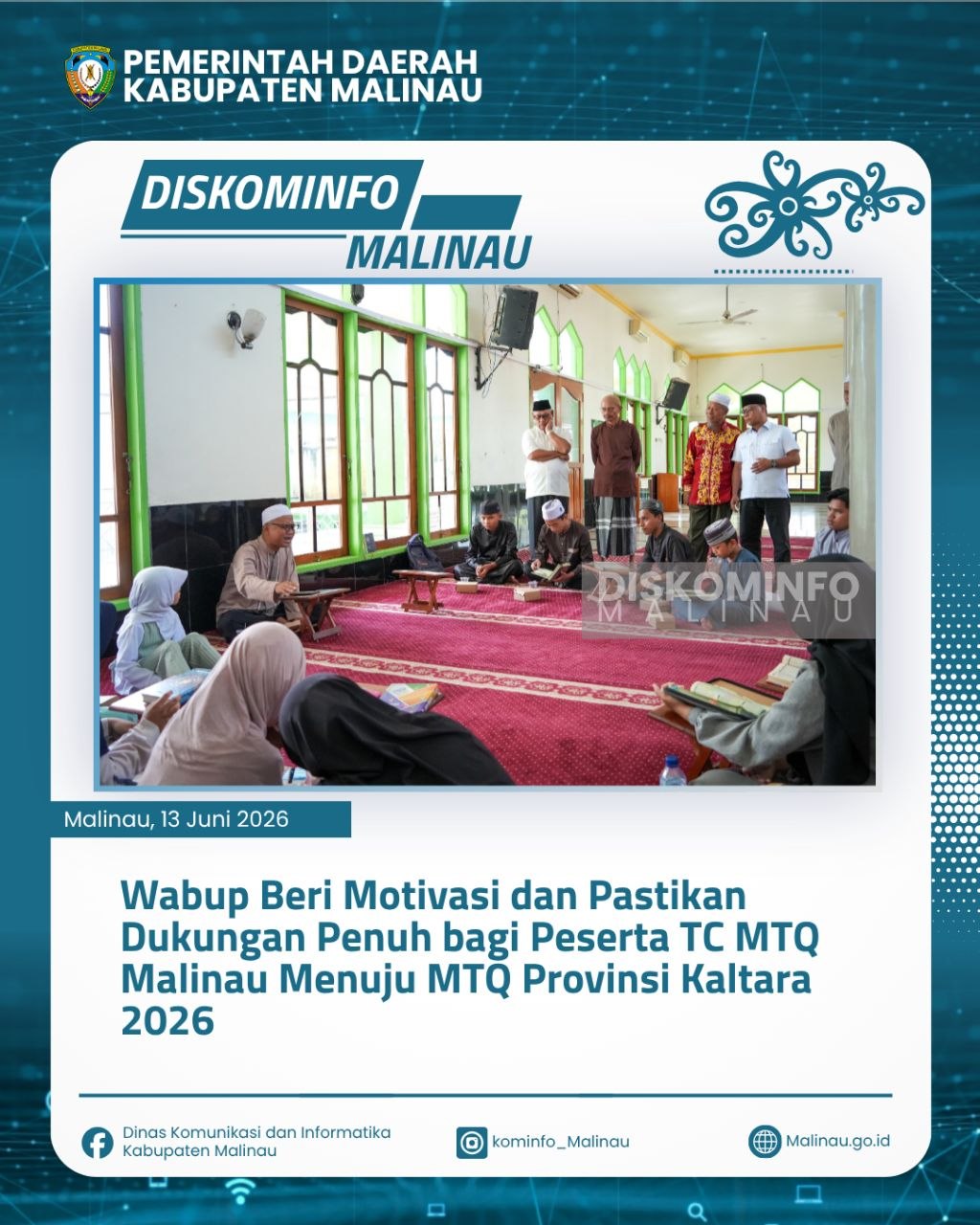 Wabup Beri Motivasi dan Pastikan Dukungan Penuh bagi Peserta TC MTQ Malinau Menuju MTQ Provinsi Kaltara 2026