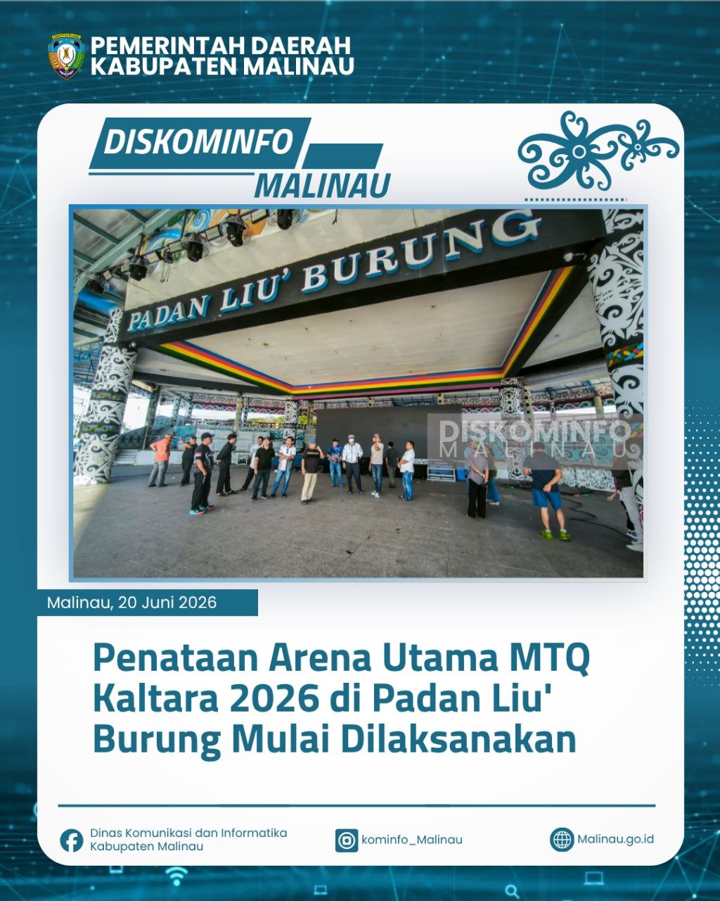 Penataan Arena Utama MTQ Kaltara 2026 di Padan Liu' Burung Mulai Dilaksanakan