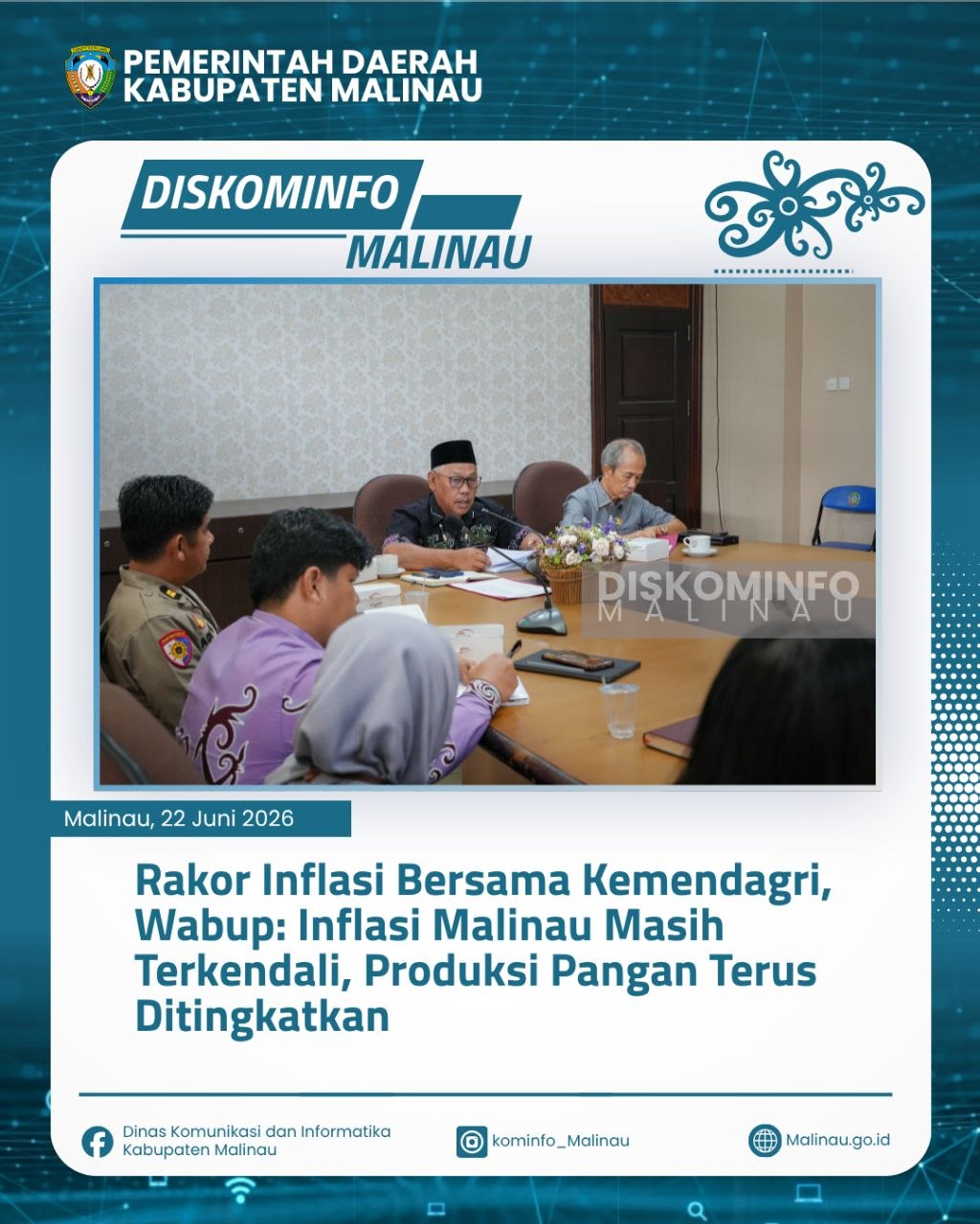 Rakor Inflasi Bersama Kemendagri, Wabup: Inflasi Malinau Masih Terkendali, Produksi Pangan Terus Ditingkatkan