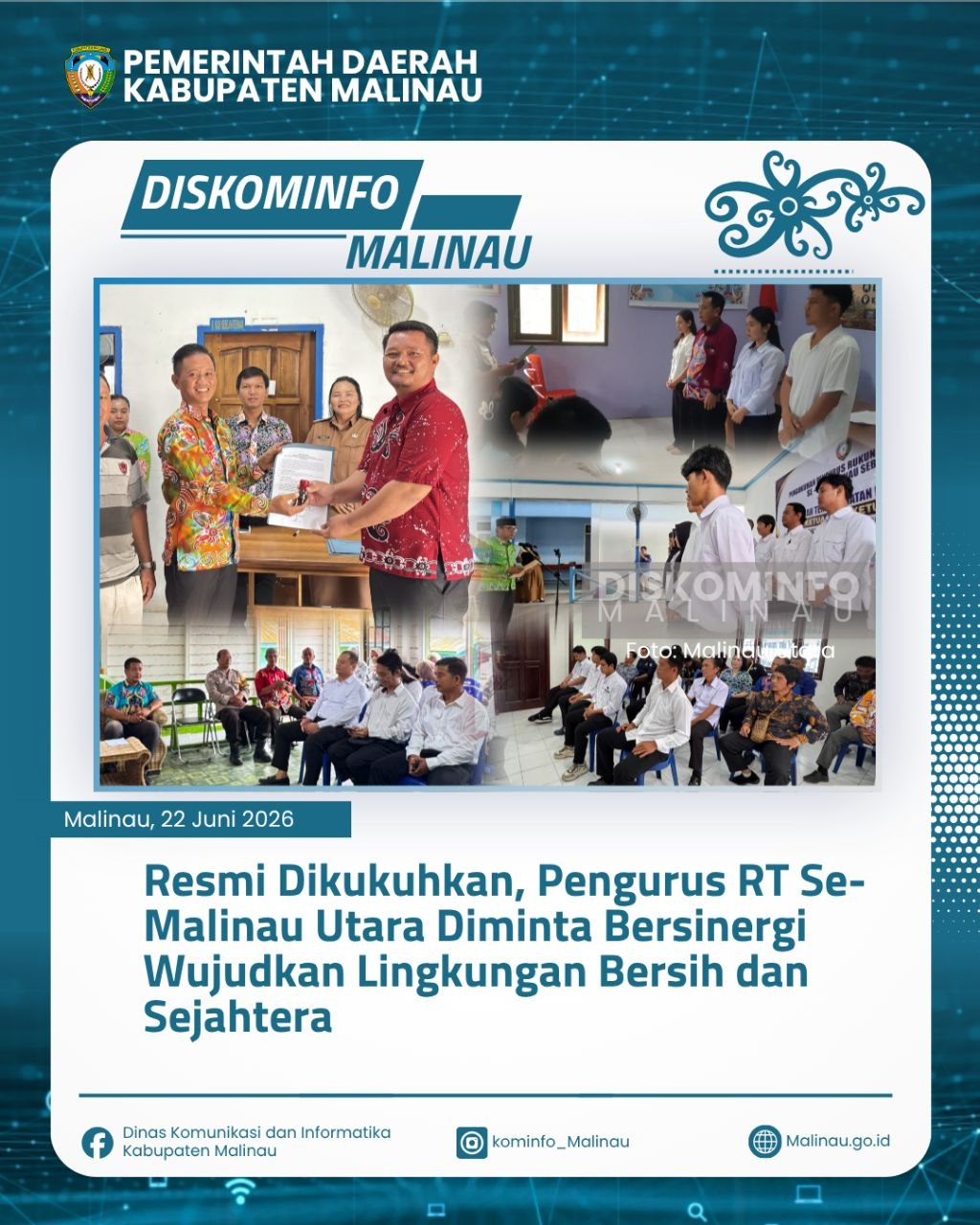 Resmi Dikukuhkan, Pengurus RT Se-Malinau Utara Diminta Bersinergi Wujudkan Lingkungan Bersih dan Sejahtera
