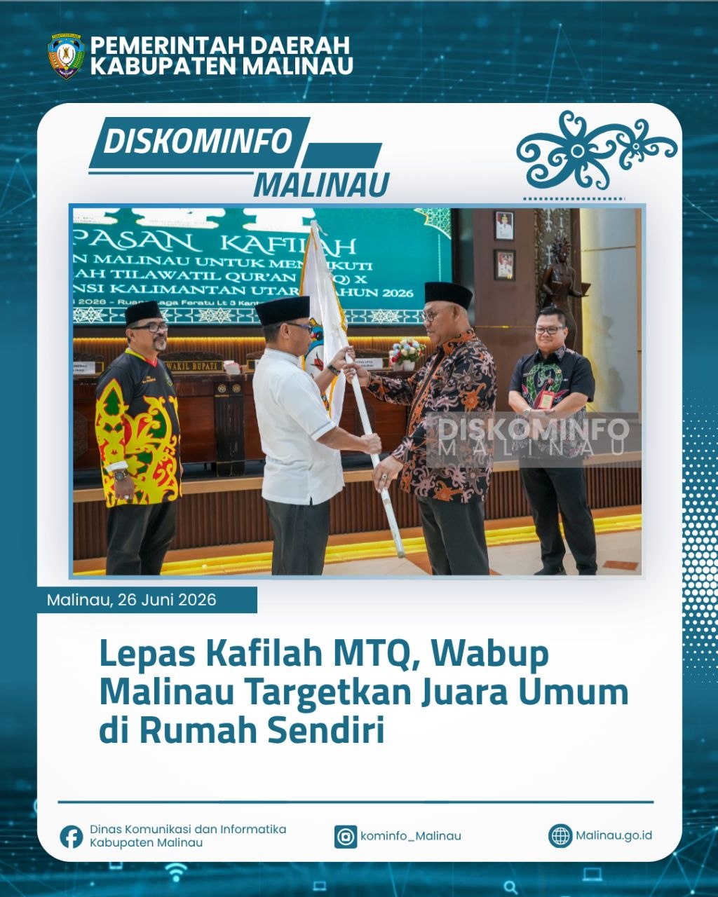 Lepas Kafilah MTQ, Wabup Malinau Targetkan Juara Umum di Rumah Sendiri