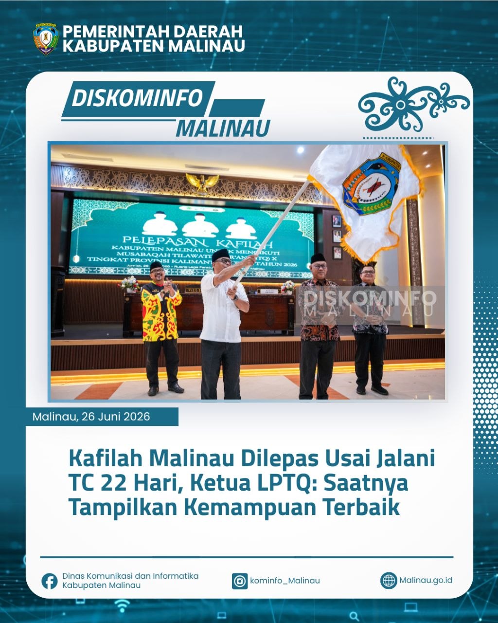 Kafilah Malinau Dilepas Usai Jalani TC 22 Hari, Ketua LPTQ: Tampilkan Kemampuan Terbaik