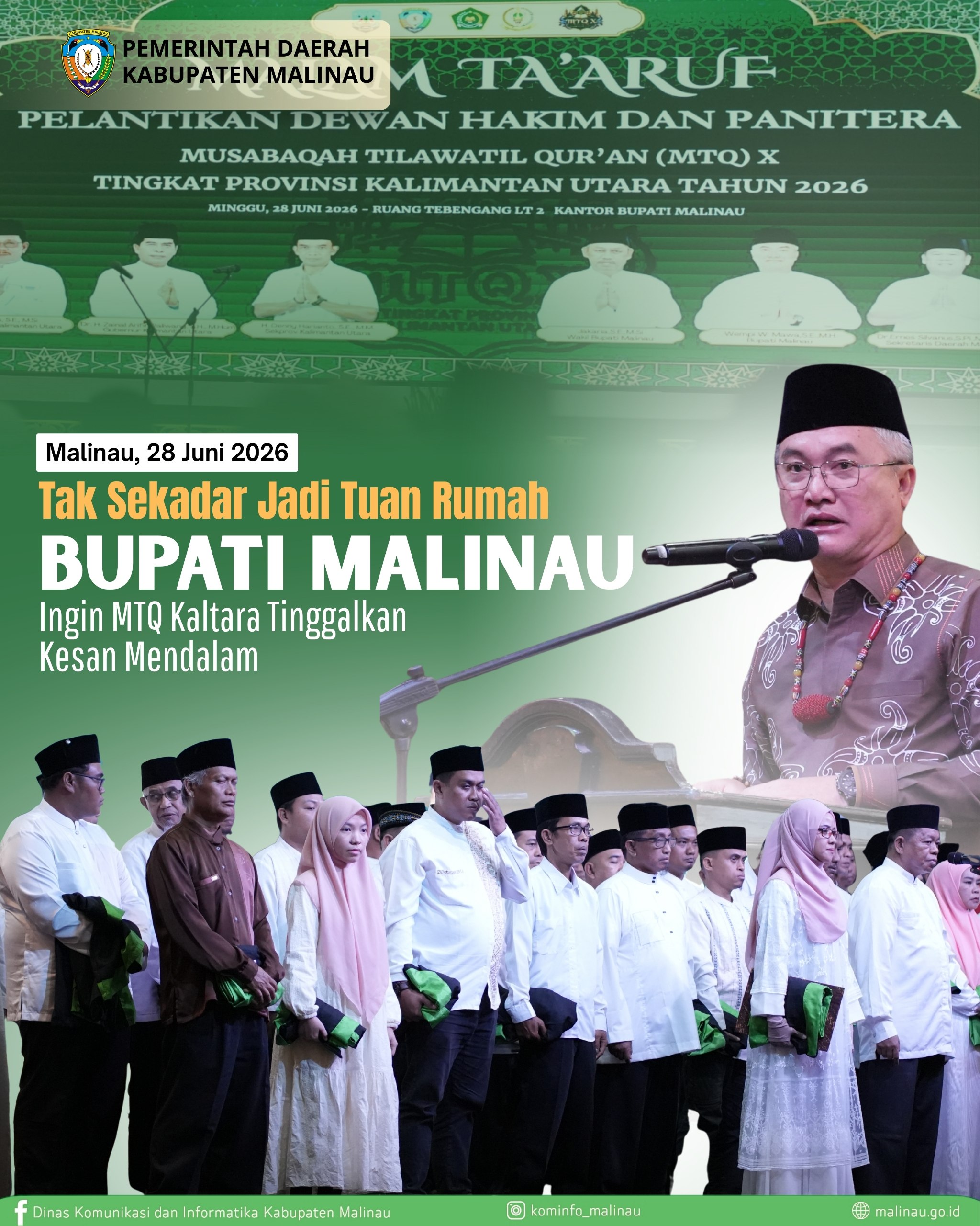 Tak Sekadar Jadi Tuan Rumah, Bupati Malinau Ingin MTQ Kaltara Tinggalkan Kesan Mendalam