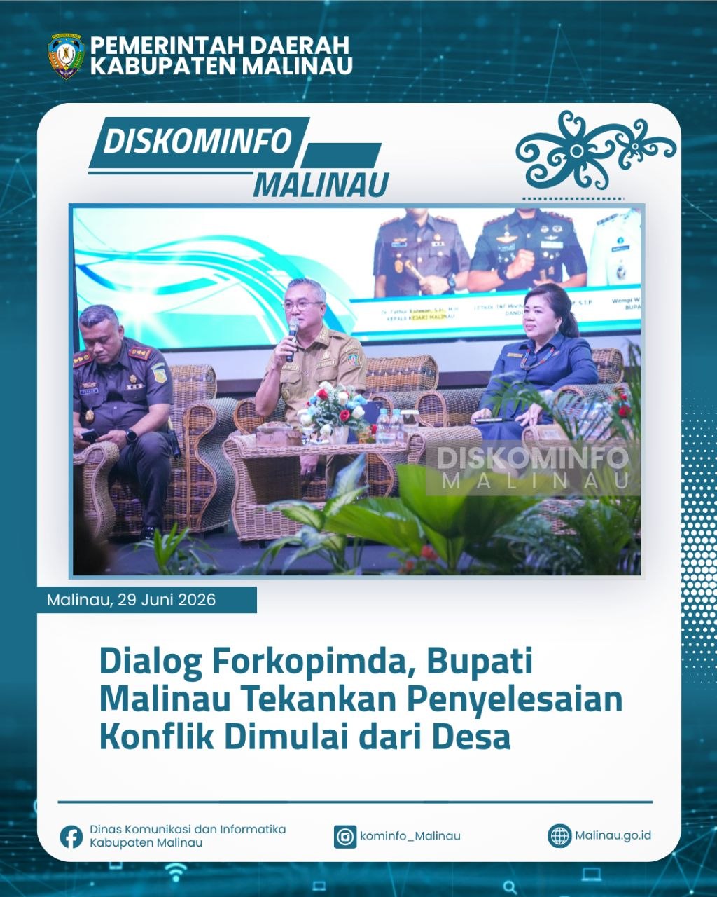 Dialog Forkopimda, Bupati Malinau Tekankan Penyelesaian Konflik Dimulai dari Desa