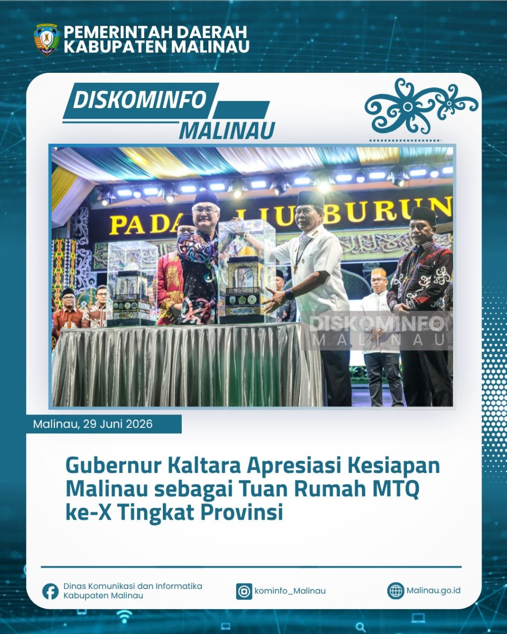 Gubernur Kaltara Apresiasi Kesiapan Malinau sebagai Tuan Rumah MTQ ke-X Tingkat Provinsi 