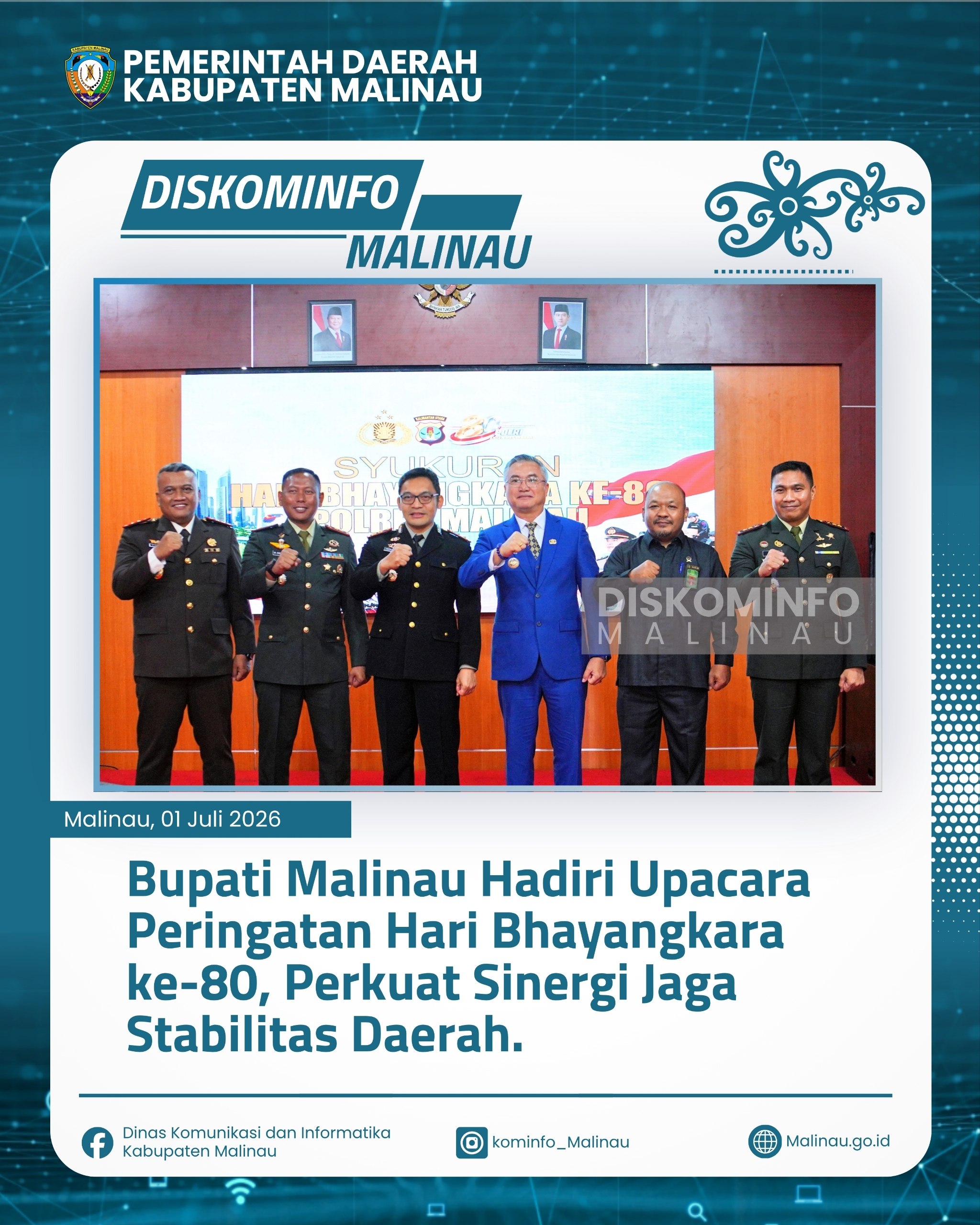 Bupati Malinau Hadiri Upacara Hari Bhayangkara ke-80, Perkuat Sinergi Jaga Stabilitas Daerah