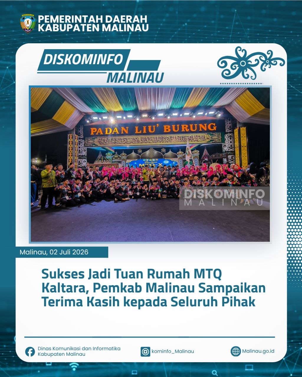 Sukses Jadi Tuan Rumah MTQ Kaltara, Pemkab Malinau Sampaikan Terima Kasih kepada Seluruh Pihak