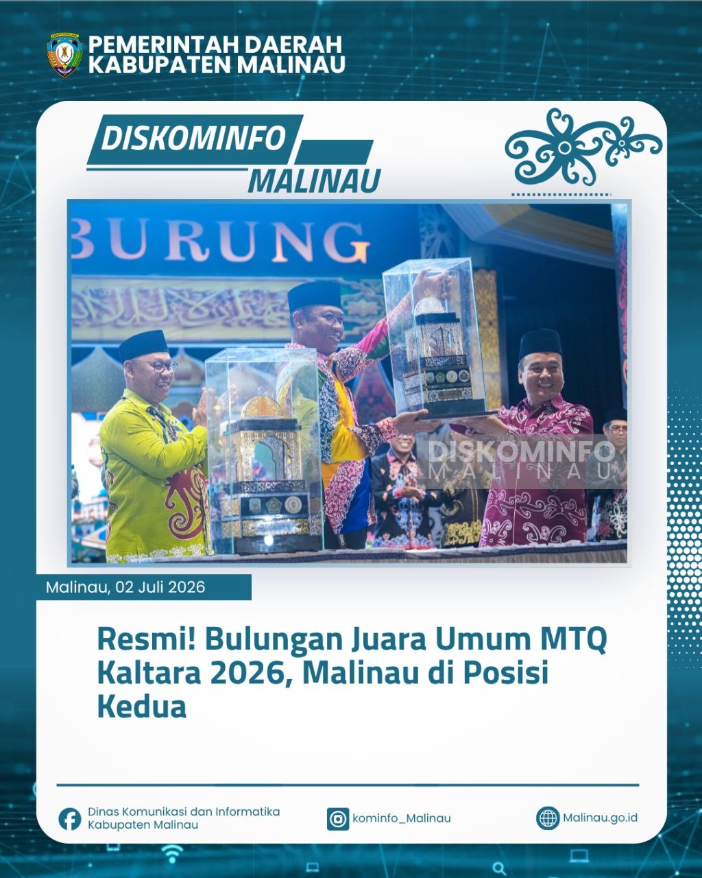 Resmi! Bulungan Juara Umum MTQ Kaltara 2026, Malinau di Posisi Kedua