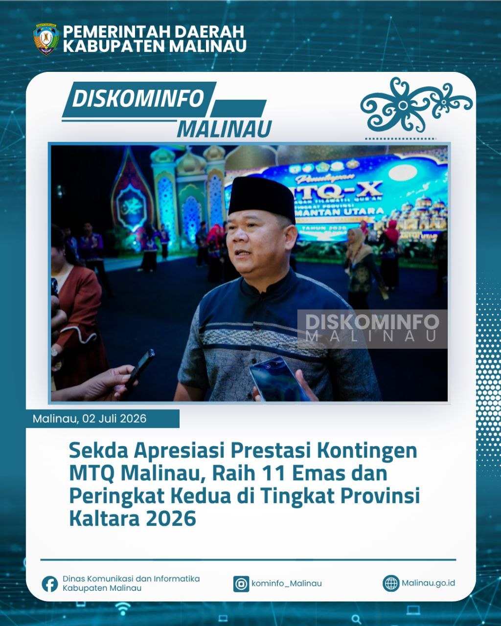 Sekda Apresiasi Prestasi Kontingen MTQ Malinau, Raih 11 Emas dan Peringkat Kedua di Tingkat Provinsi Kaltara 2026