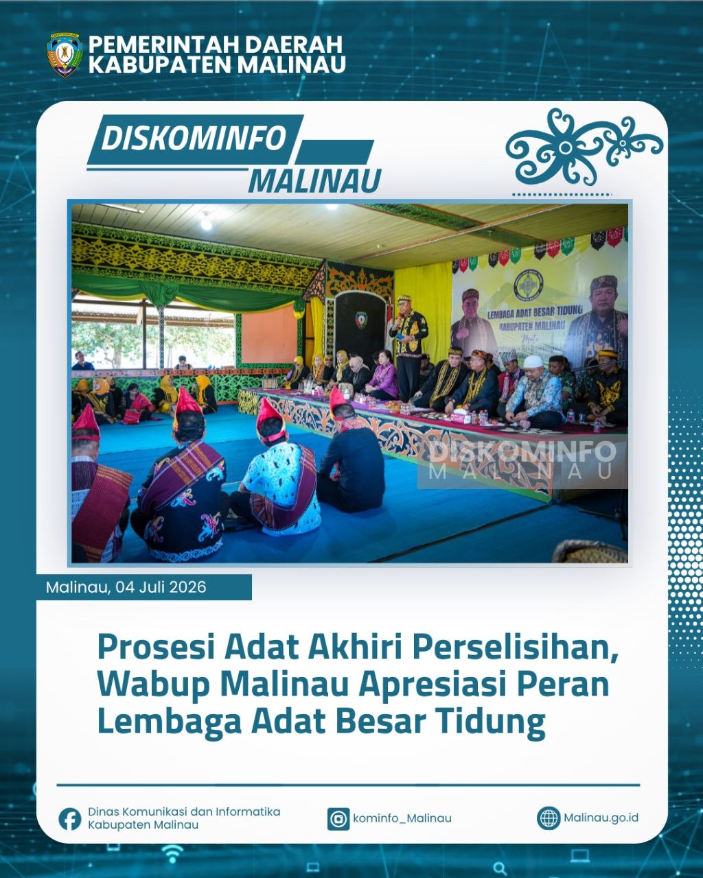 Prosesi Adat Akhiri Perselisihan, Wabup Malinau Apresiasi Peran Lembaga Adat Besar Tidung