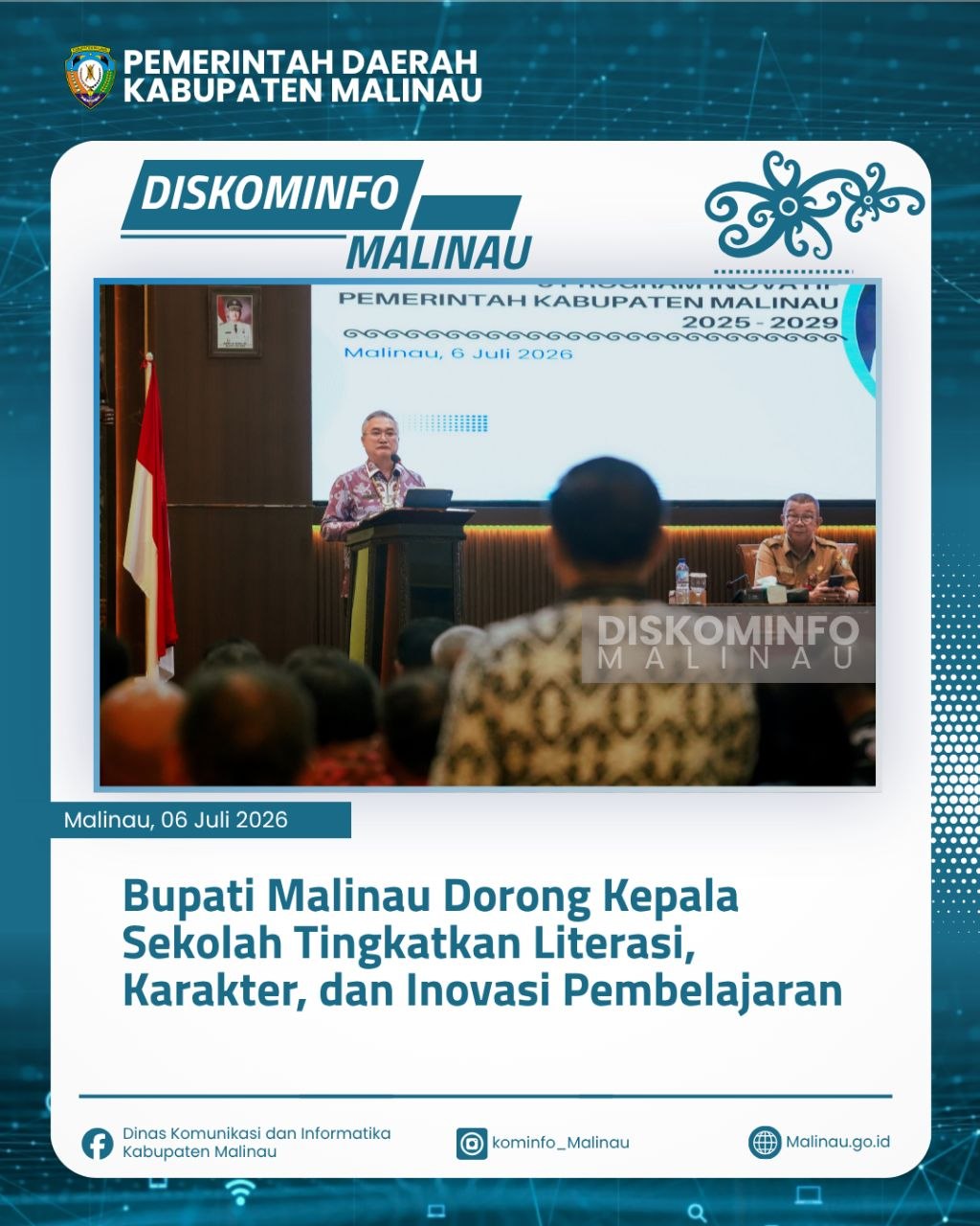 Bupati Malinau Dorong Kepala Sekolah Tingkatkan Literasi, Karakter, dan Inovasi Pembelajaran