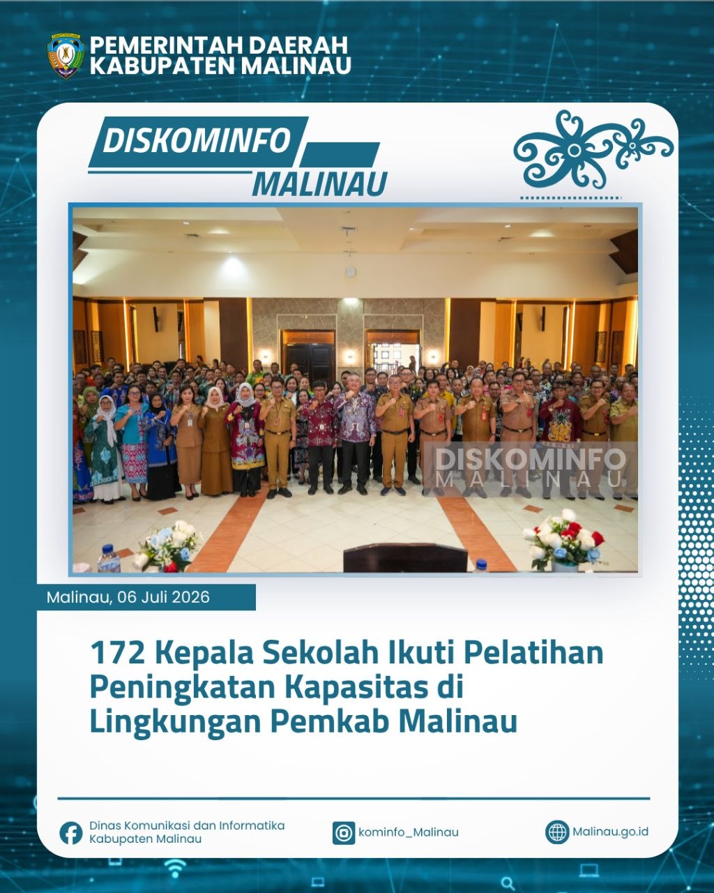 172 Kepala Sekolah Ikuti Pelatihan Peningkatan Kapasitas di Lingkungan Pemkab Malinau
