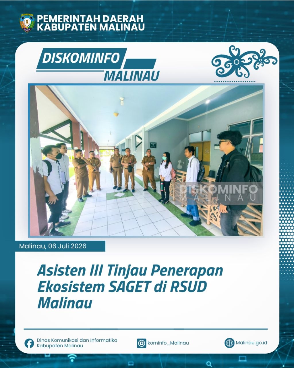 Asisten III Tinjau Penerapan Ekosistem SAGET di RSUD Malinau