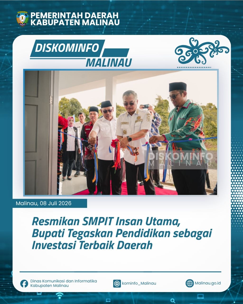 Resmikan SMPIT Insan Utama, Bupati Tegaskan Pendidikan sebagai Investasi Terbaik Daerah