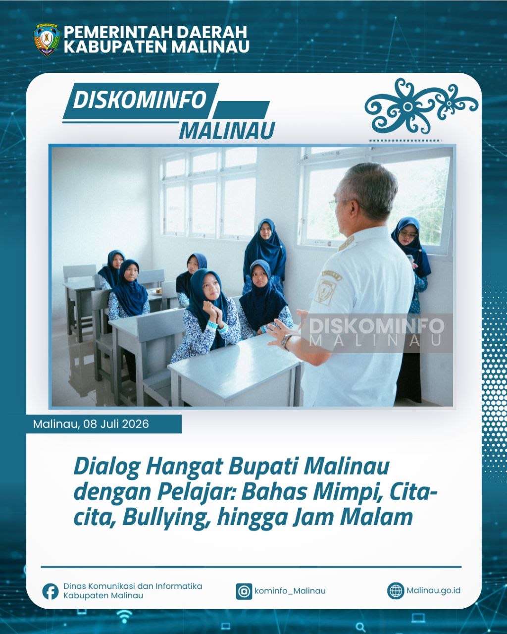 Dialog Hangat Bupati Malinau dengan Pelajar: Bahas Mimpi, Cita-cita, Bullying, hingga Jam Malam