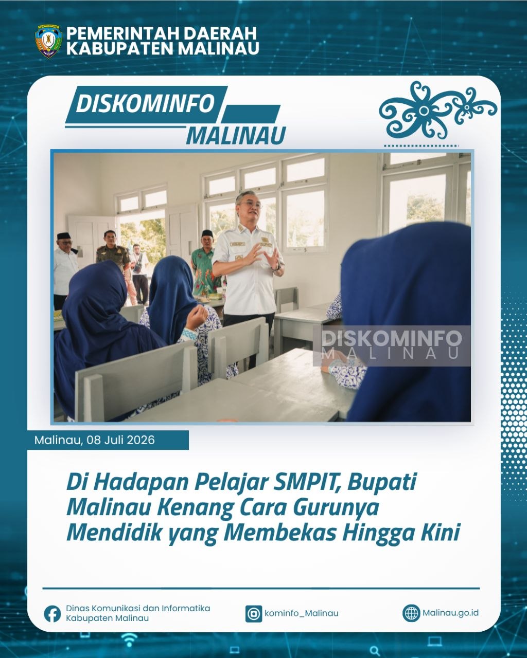 Di Hadapan Pelajar SMPIT, Bupati Malinau Kenang Cara Gurunya Mendidik yang Membekas Hingga Kini