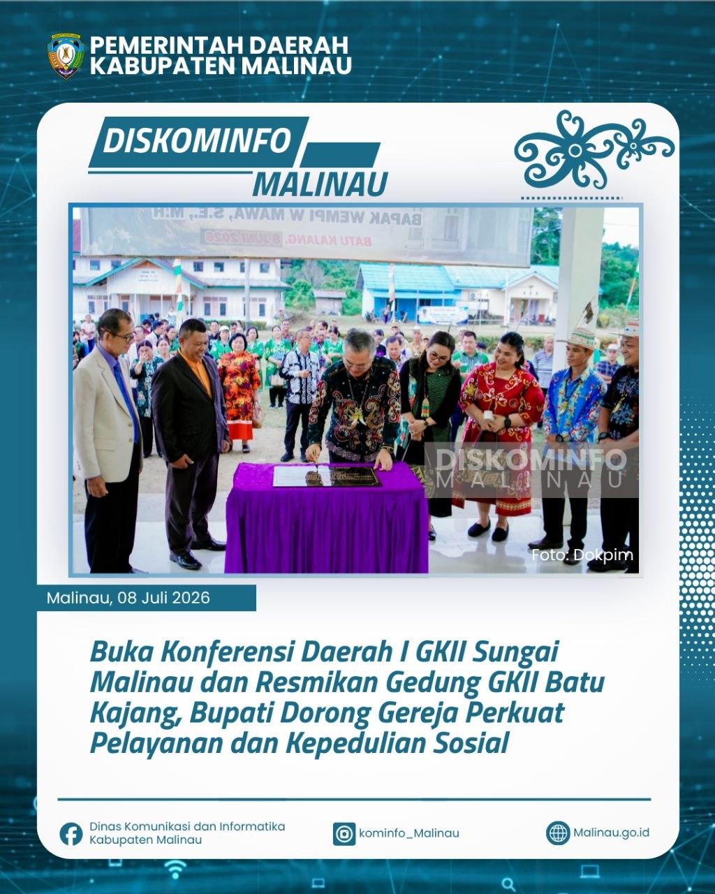 Buka Konferensi Daerah I GKII Sungai Malinau dan Resmikan Gedung GKII Batu Kajang, Bupati Dorong Gereja Perkuat Pelayanan dan Kepedulian Sosial