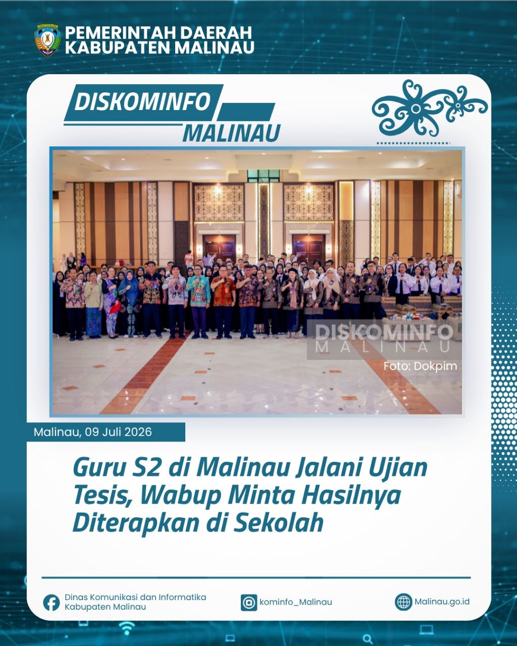 Guru S2 di Malinau Jalani Ujian Tesis, Wabup Minta Hasilnya Diterapkan di Sekolah