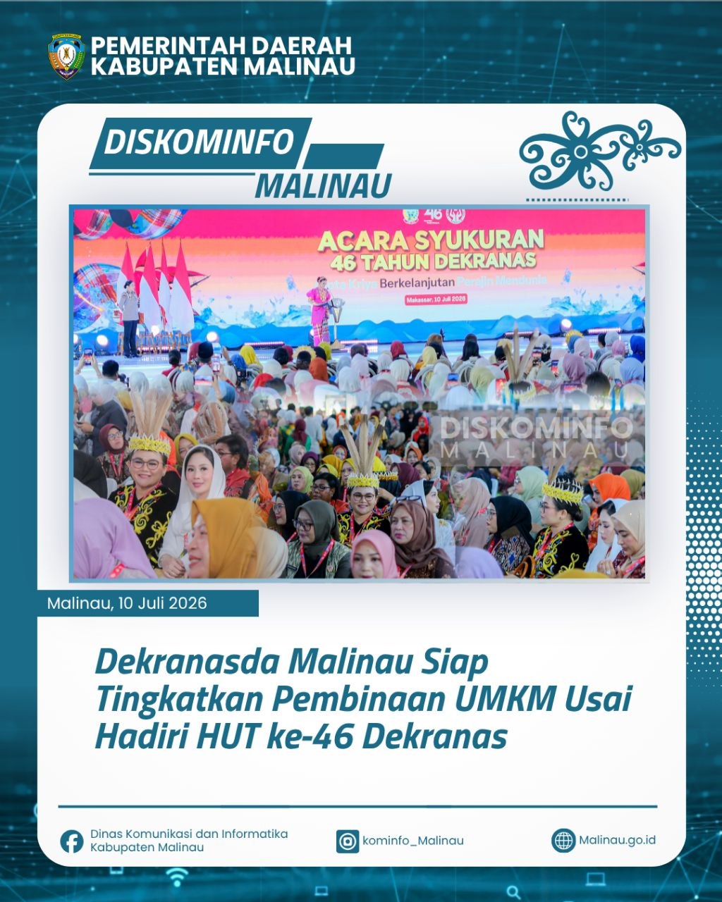 Dekranasda Malinau Siap Tingkatkan Pembinaan UMKM Usai Hadiri HUT ke-46 Dekranas