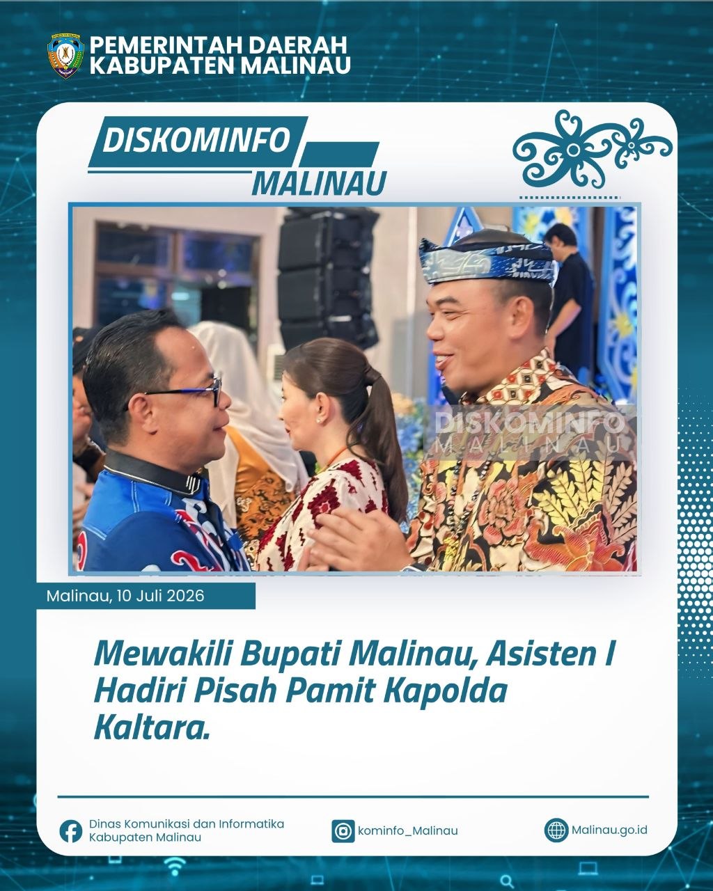 Mewakili Bupati Malinau, Asisten I Hadiri Pisah Pamit Kapolda Kaltara