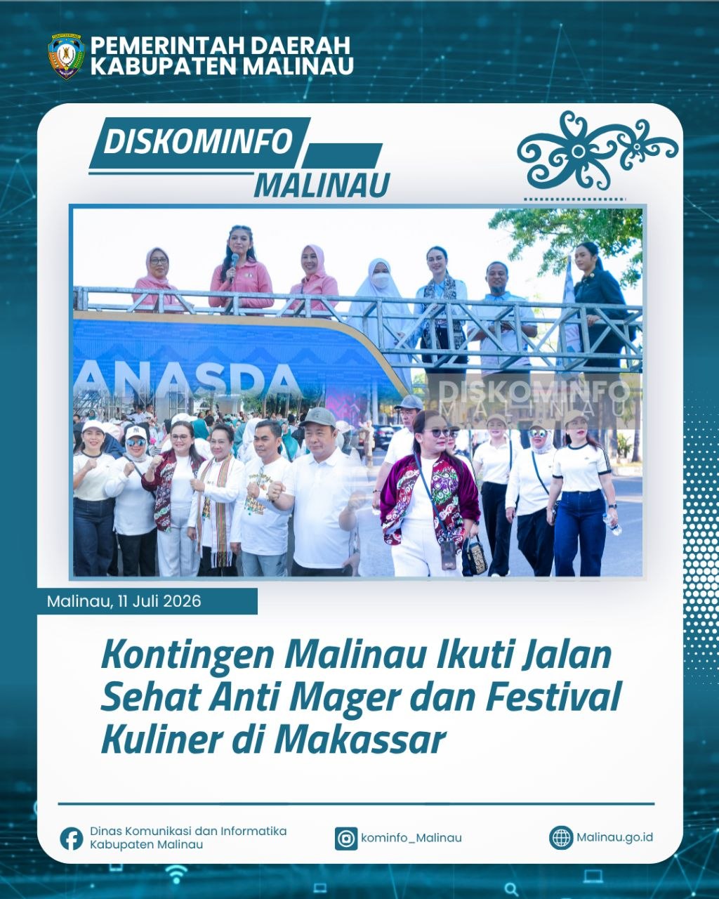 Kontingen Malinau Ikuti Jalan Sehat Anti Mager dan Festival Kuliner di Makassar