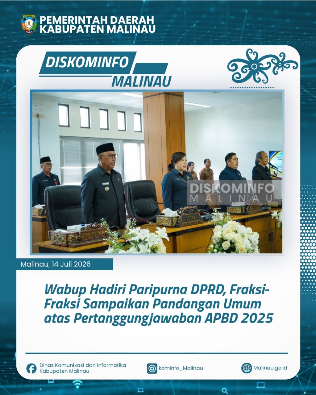 Wabup Hadiri Paripurna DPRD, Fraksi-Fraksi Sampaikan Pandangan Umum atas Pertanggungjawaban APBD 2025