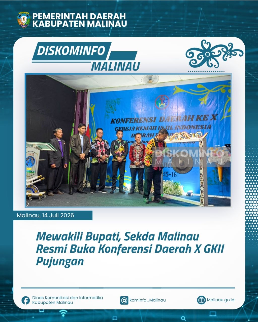 Mewakili Bupati, Sekda Malinau Resmi Buka Konferensi Daerah X GKII Pujungan